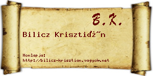 Bilicz Krisztián névjegykártya